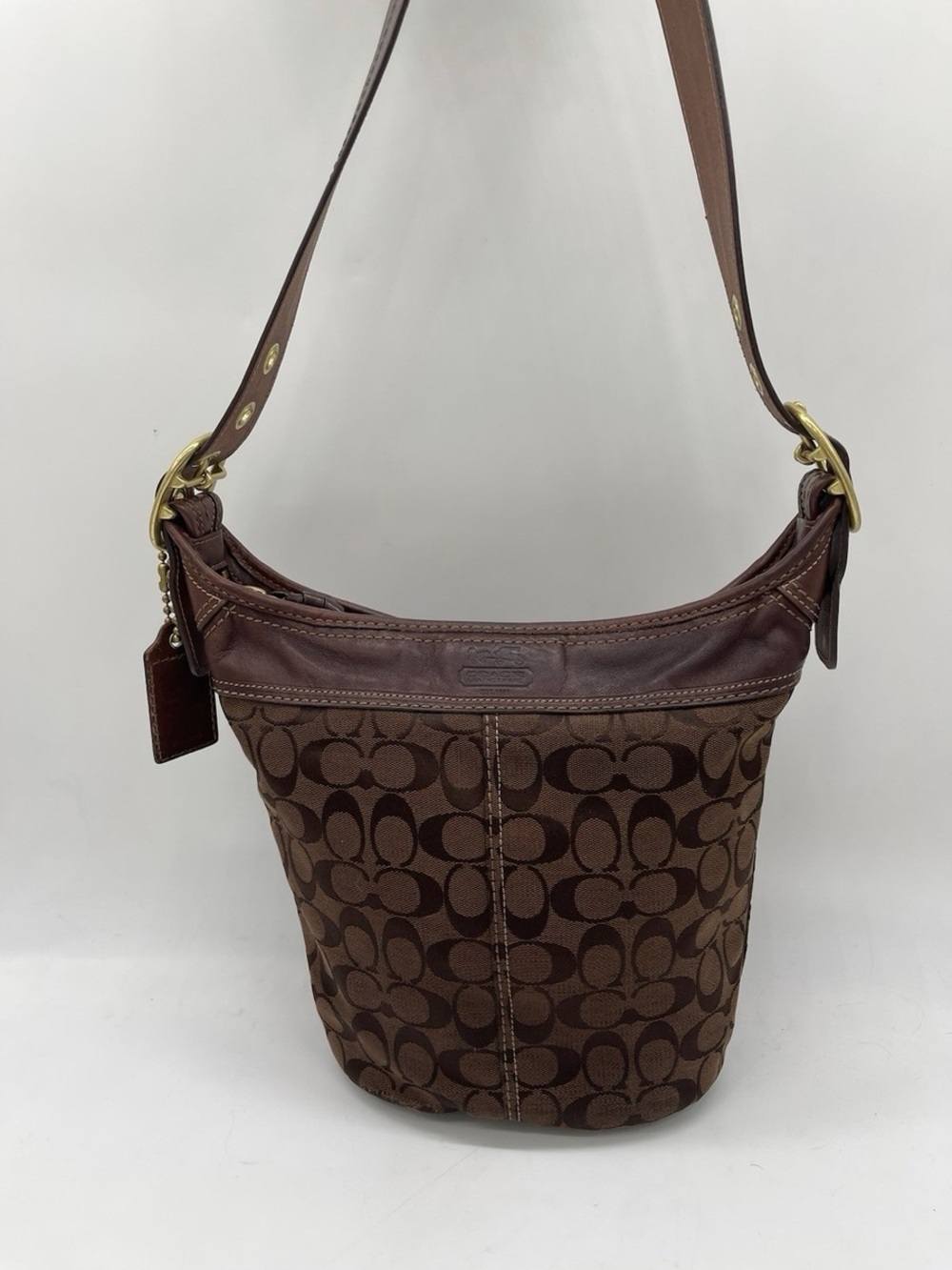 Coach Bleecker Signature Canvas Leather Bucket Bag